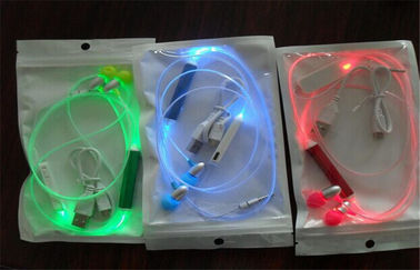 Electroluminescent προϊόντα ακουστικών καλωδίων των πλαστικών να αναβοσβήσει οδηγήσεων που συσκευάζονται από την τσάντα OPP