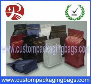 Τετραγωνική κατώτατου αργιλίου τσάντα συσκευασίας φασολιών καφέ φύλλων αλουμινίου πλαστική με ZipLock