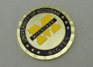 Πανεπιστήμιο του Michigan 2.0 εξατομικευμένα ίντσες νομίσματα με το υλικό ορείχαλκου και την τσάντα σακουλών PVC