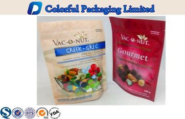 Η προσαρμοσμένη PET + ματ Resealable στάση βερνικιών επάνω στις σακούλες για τα πρόχειρα φαγητά, τρόφιμα καρυδιών