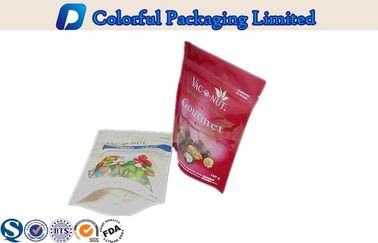 Η προσαρμοσμένη PET + ματ Resealable στάση βερνικιών επάνω στις σακούλες για τα πρόχειρα φαγητά, τρόφιμα καρυδιών