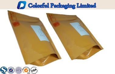 Κίτρινη Ziplock ανακύκλωσης πλαστική στάση επάνω στη σακούλα για το τσάι, πρόχειρα φαγητά, τρόφιμα καρυδιών