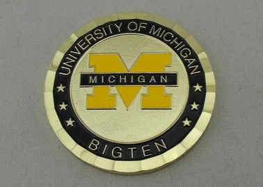 Πανεπιστήμιο του Michigan 2.0 εξατομικευμένα ίντσες νομίσματα με το υλικό ορείχαλκου και την τσάντα σακουλών PVC
